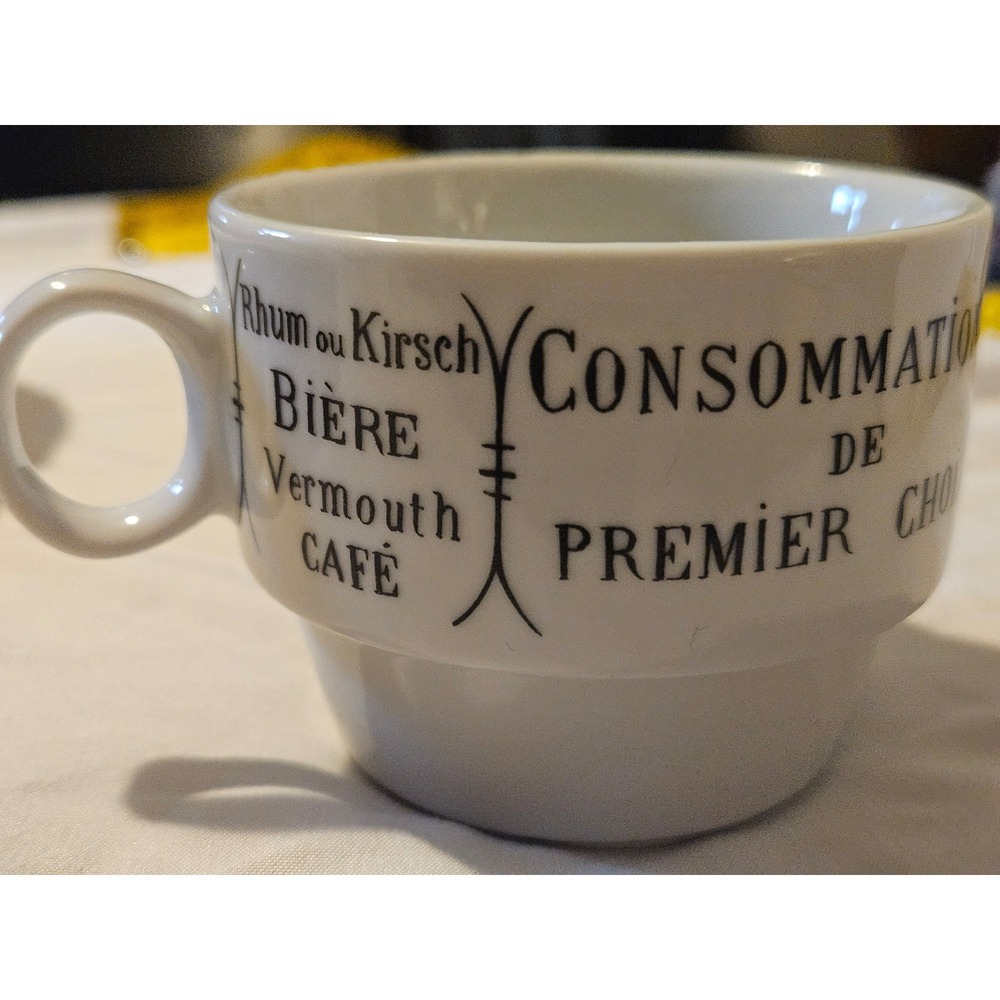 Pillivuyt France Porcelain Bistro Cup Grande Brasserie Nationale French Mug